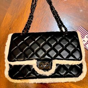 Gilda Paris Quilted Fur Baguette Bag